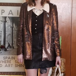 Banana Republic Sequin Bronze Blazer